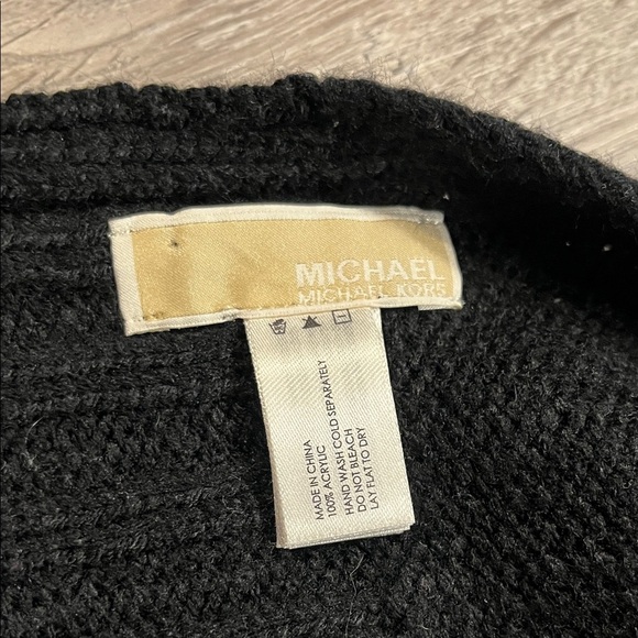 Michael Kors Black Knit Scarf with gold Accents - Picture 4 of 4